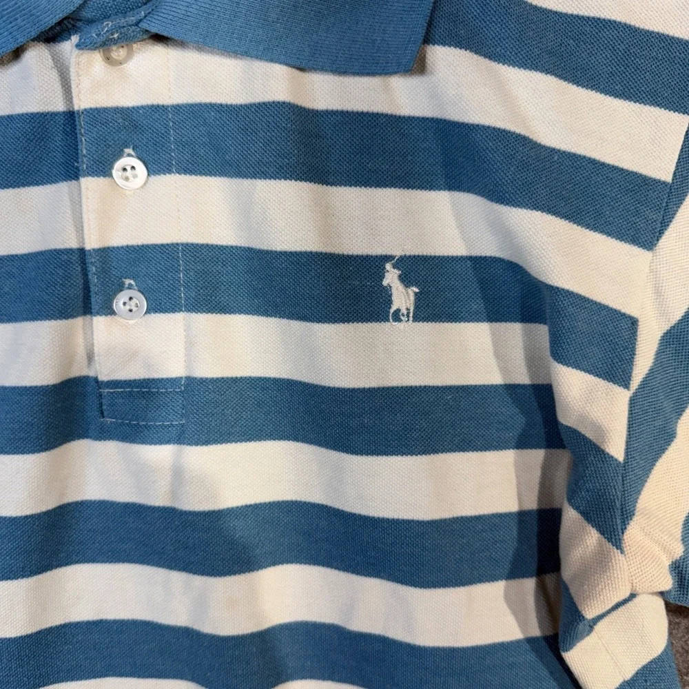 Polo Ralph Lauren Striped Short Sleeve Polo‎ Shirt Blue White XL